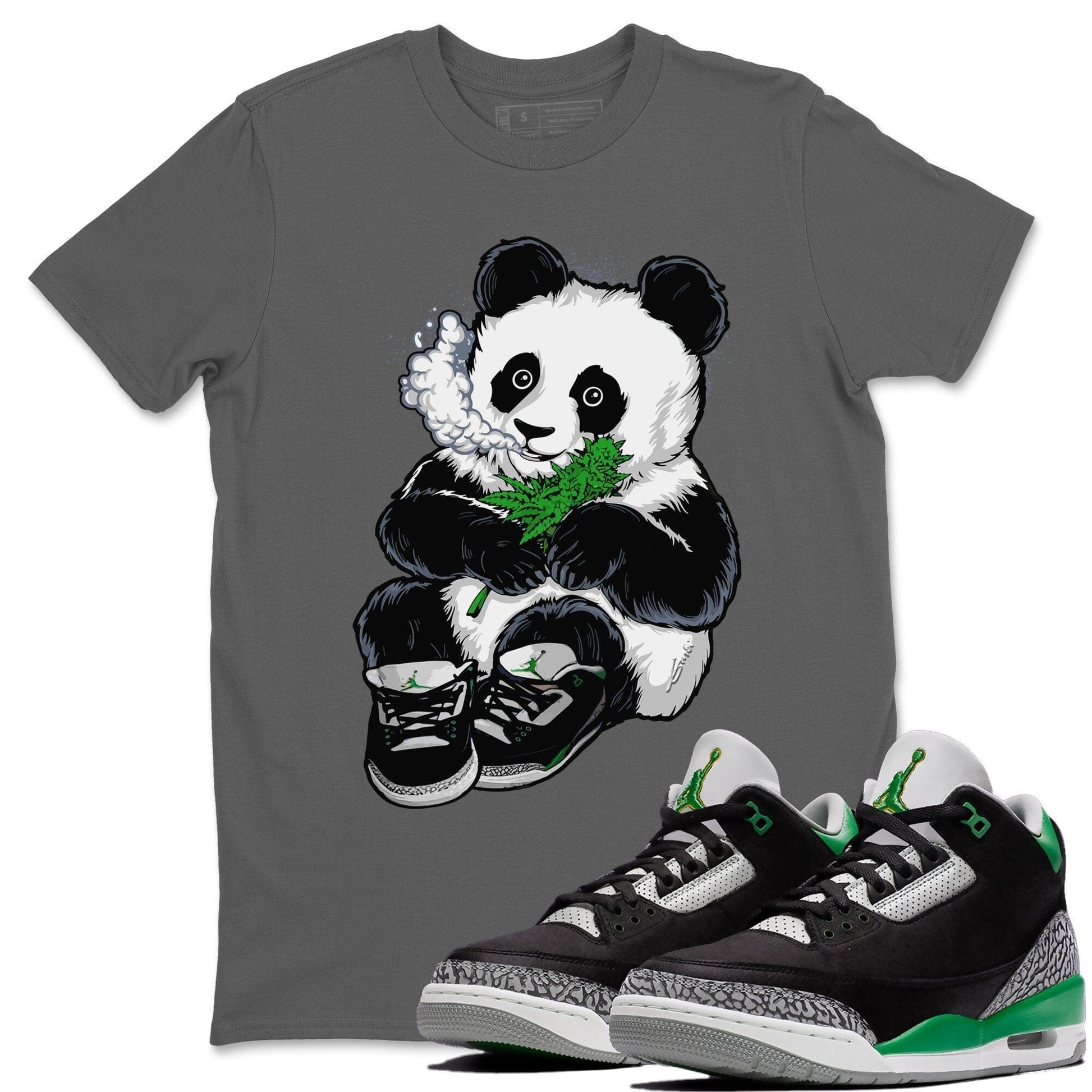 Jordan 3 Pine Green Sneaker Match Tees Smoking Panda Sneaker Tees Jordan 3 Pine Green Sneaker Release Tees Unisex Shirts