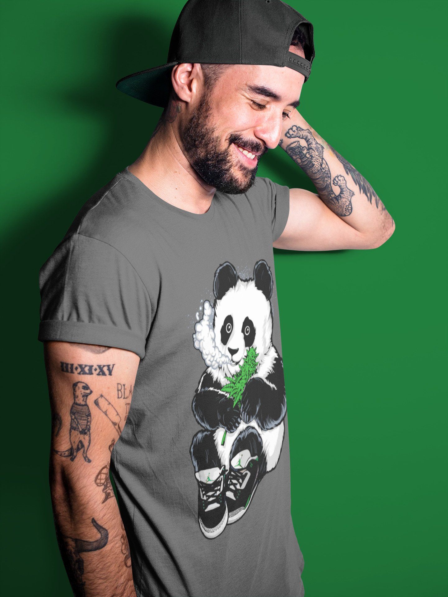 Jordan 3 Pine Green Sneaker Match Tees Smoking Panda Sneaker Tees Jordan 3 Pine Green Sneaker Release Tees Unisex Shirts