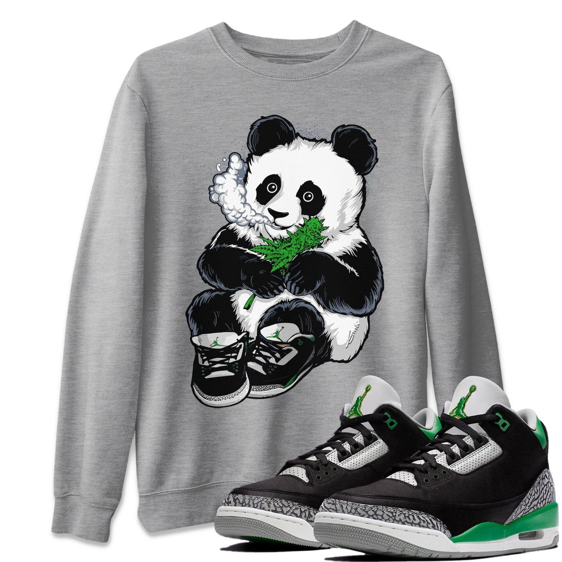 Jordan 3 Pine Green Sneaker Match Tees Smoking Panda Sneaker Tees Jordan 3 Pine Green Sneaker Release Tees Unisex Shirts