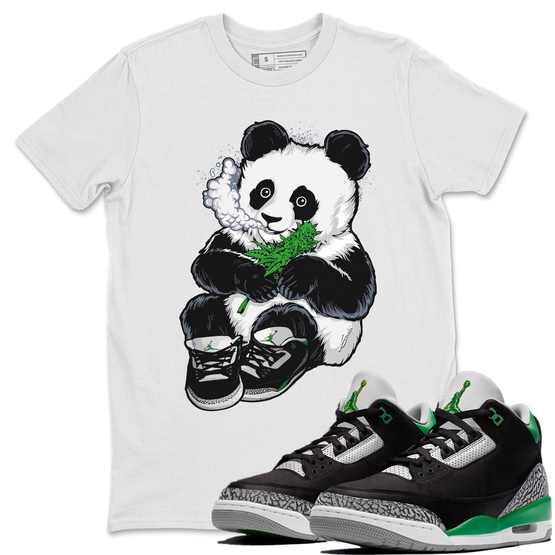 Jordan 3 Pine Green Sneaker Match Tees Smoking Panda Sneaker Tees Jordan 3 Pine Green Sneaker Release Tees Unisex Shirts