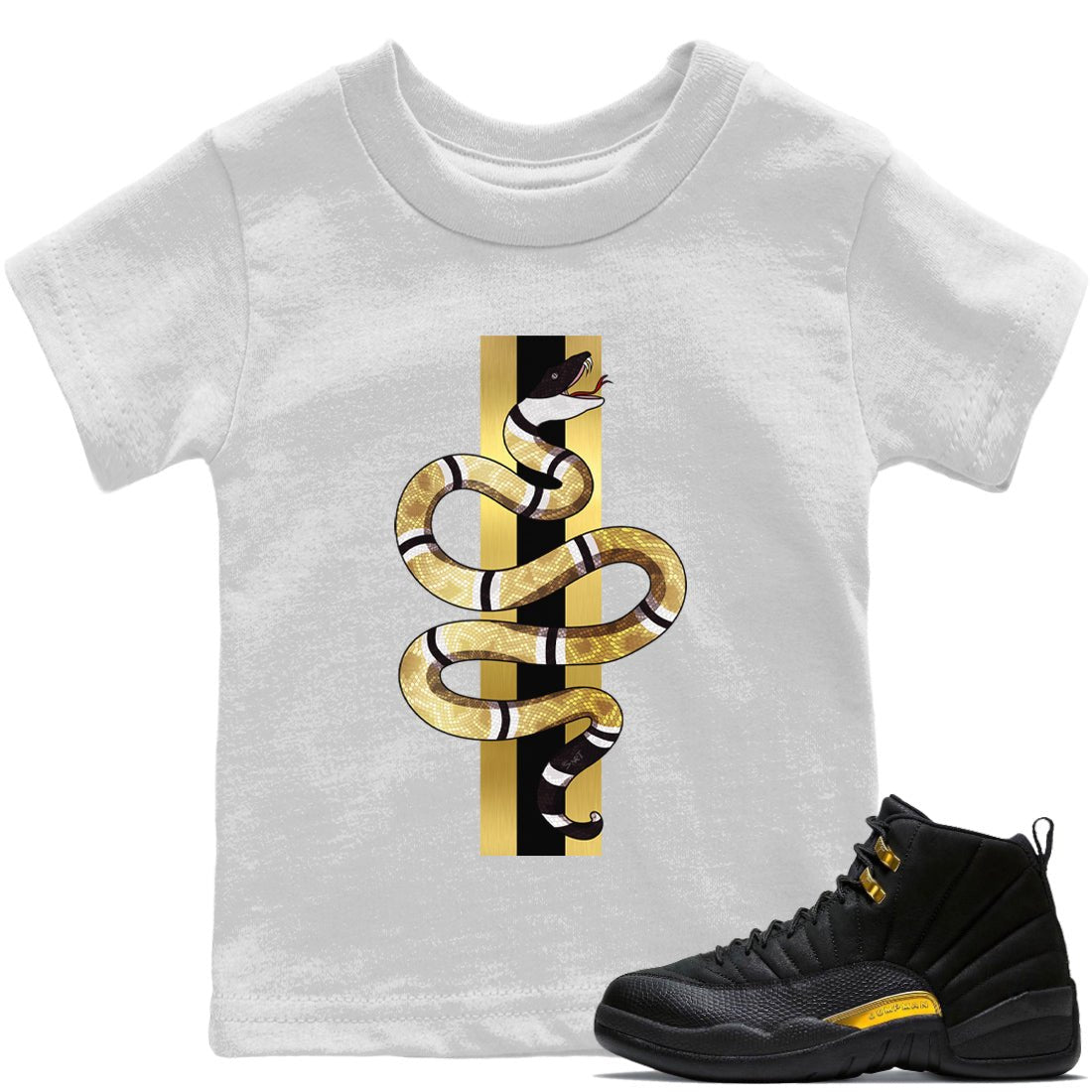 Jordan 12 Black Taxi Sneaker Match Tees Snake Sneaker Tees Jordan 12 Black Taxi Sneaker Release Tees Kids Shirts