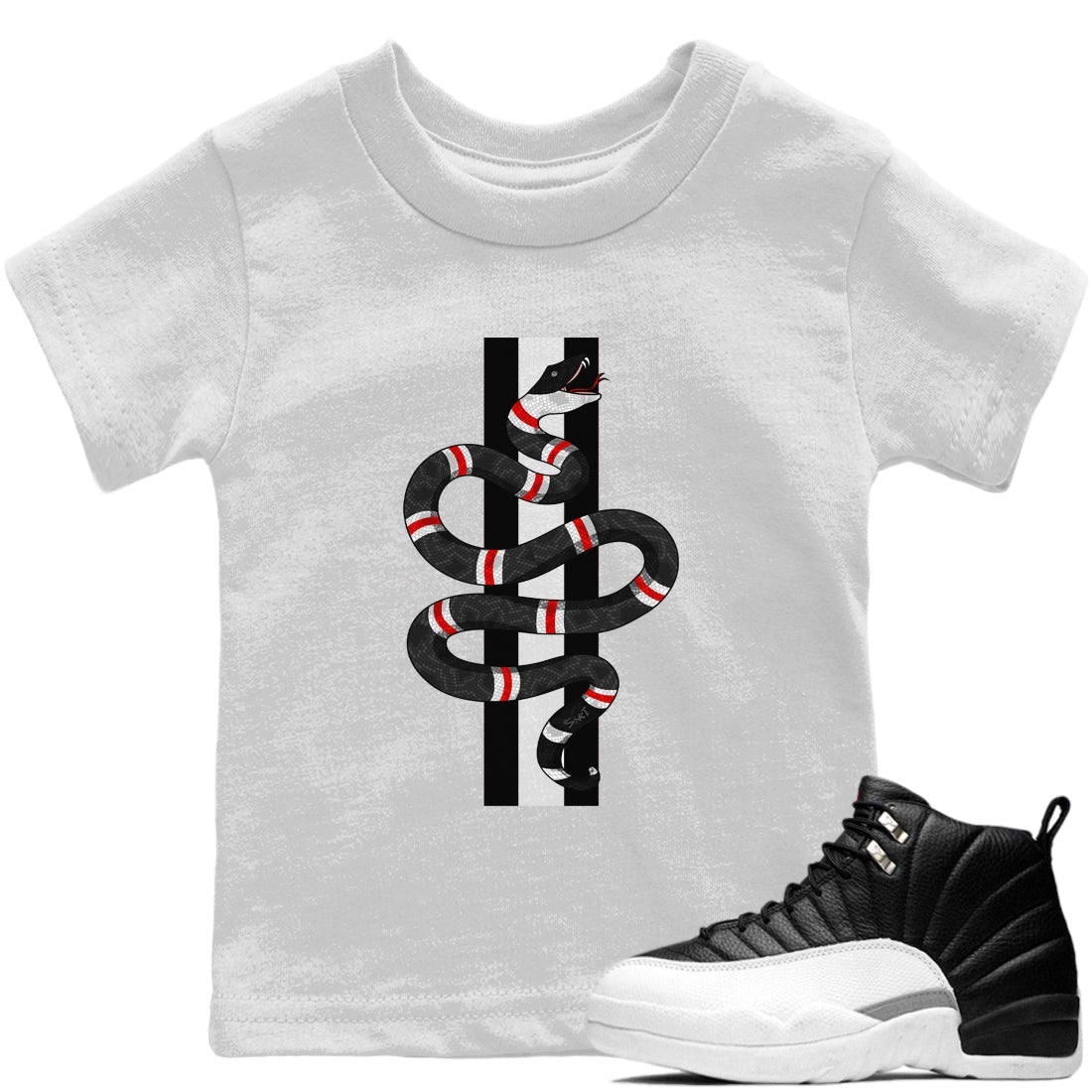 Jordan 12 Playoffs Sneaker Match Tees Snake Sneaker Tees Jordan 12 Playoffs Sneaker Release Tees Kids Shirts