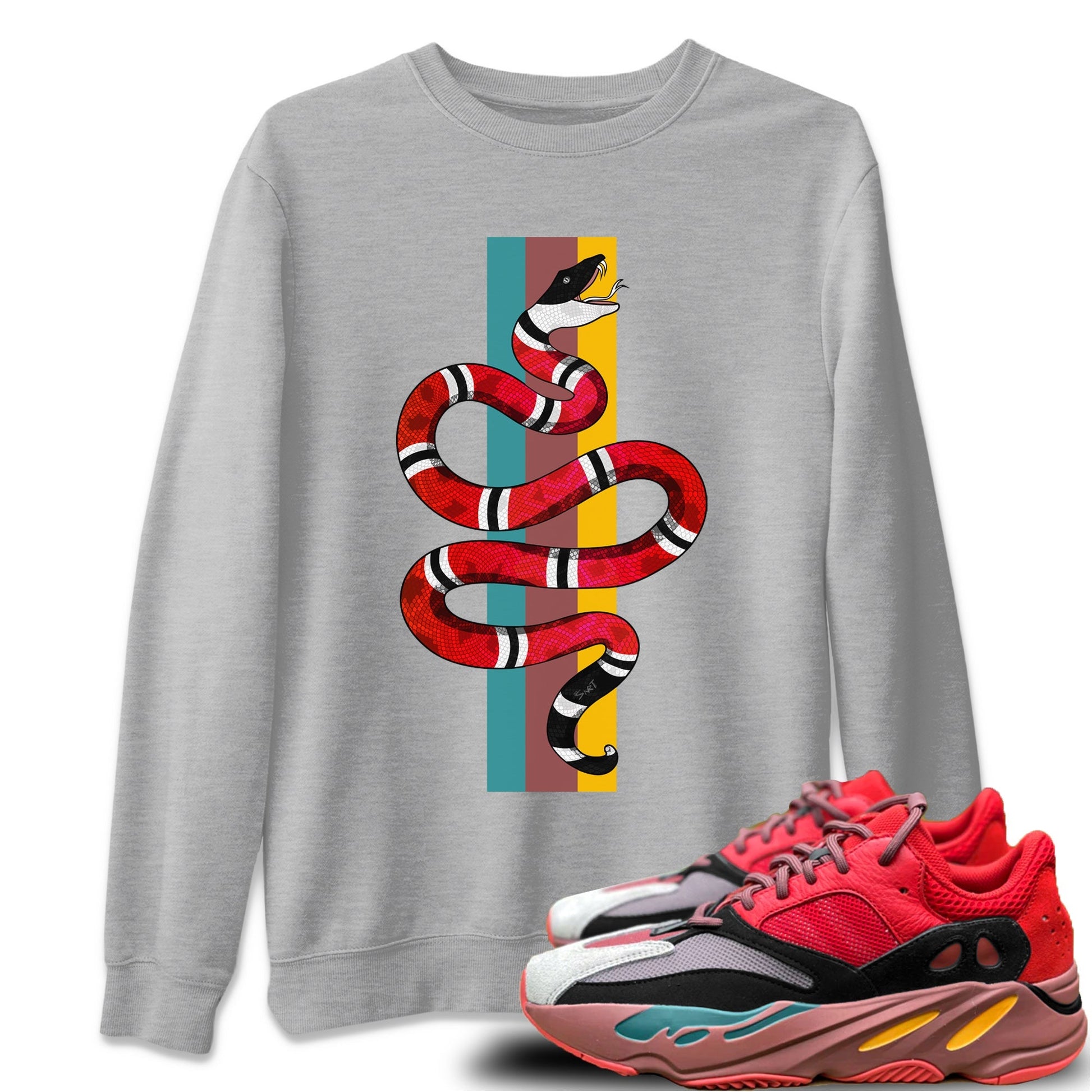 Yeezy 700 Hi-Res Red Sneaker Match Tees Snake Sneaker Tees Yeezy 700 Hi-Res Red Sneaker Release Tees Unisex Shirts