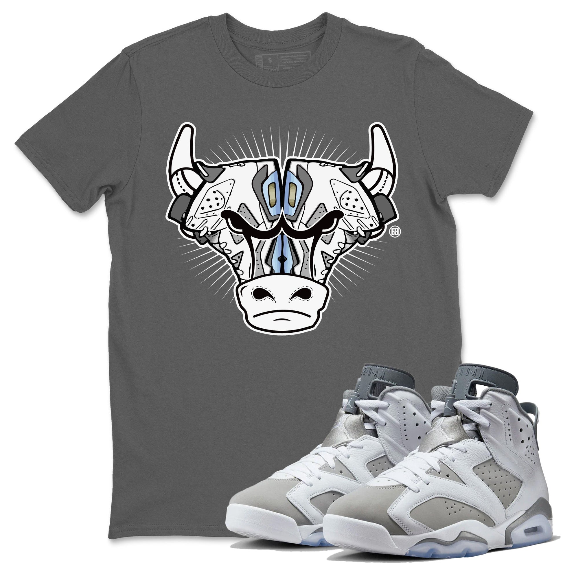 Jordan 6 Cool Grey Sneaker Match Tees Sneaker Bull Head Sneaker Tees Jordan 6 Cool Grey Sneaker Release Tees Unisex Shirts