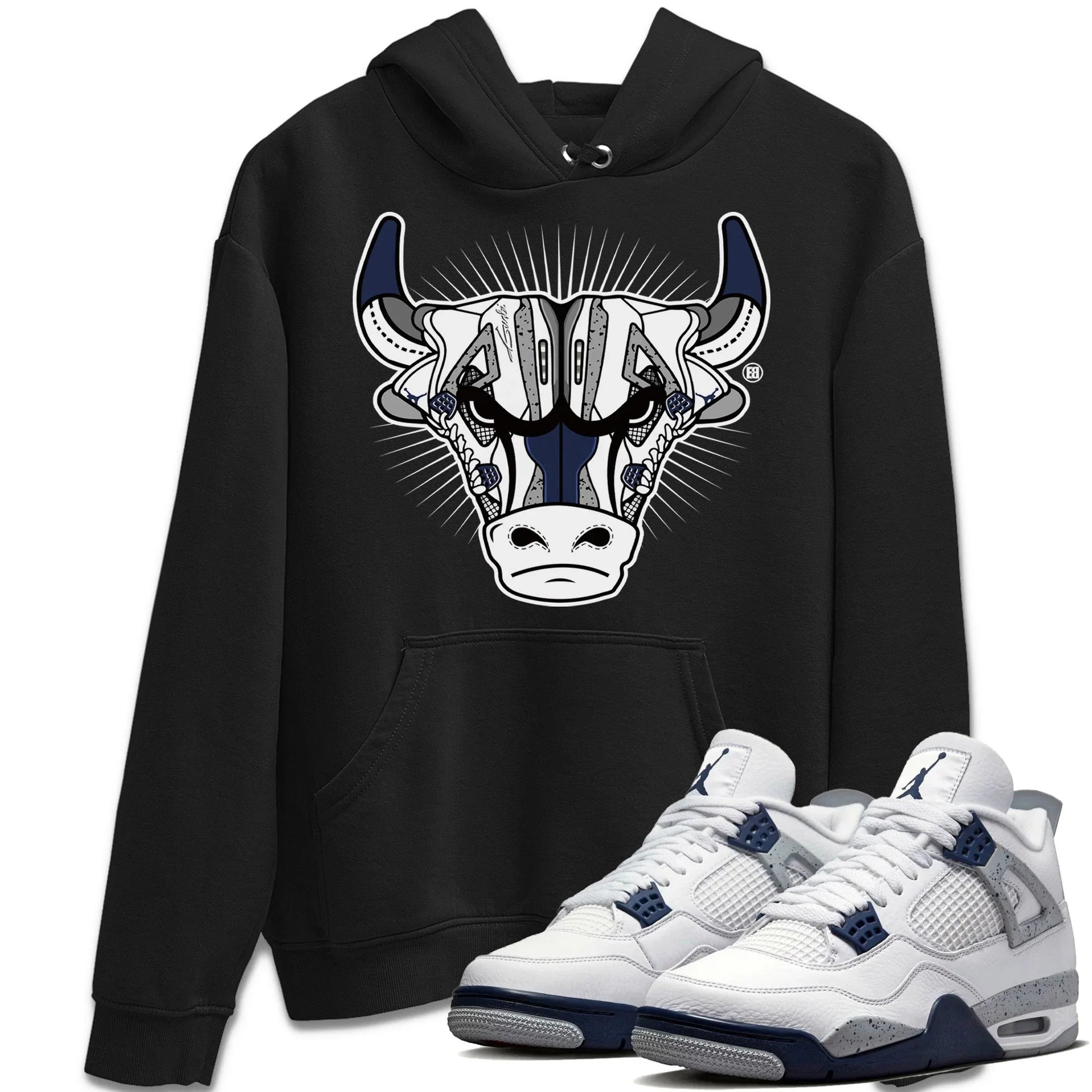 Jordan 4 Midnight Navy Sneaker Match Tees Sneaker Bull Head Sneaker Tees Jordan 4 Midnight Navy Sneaker Release Tees Unisex Shirts