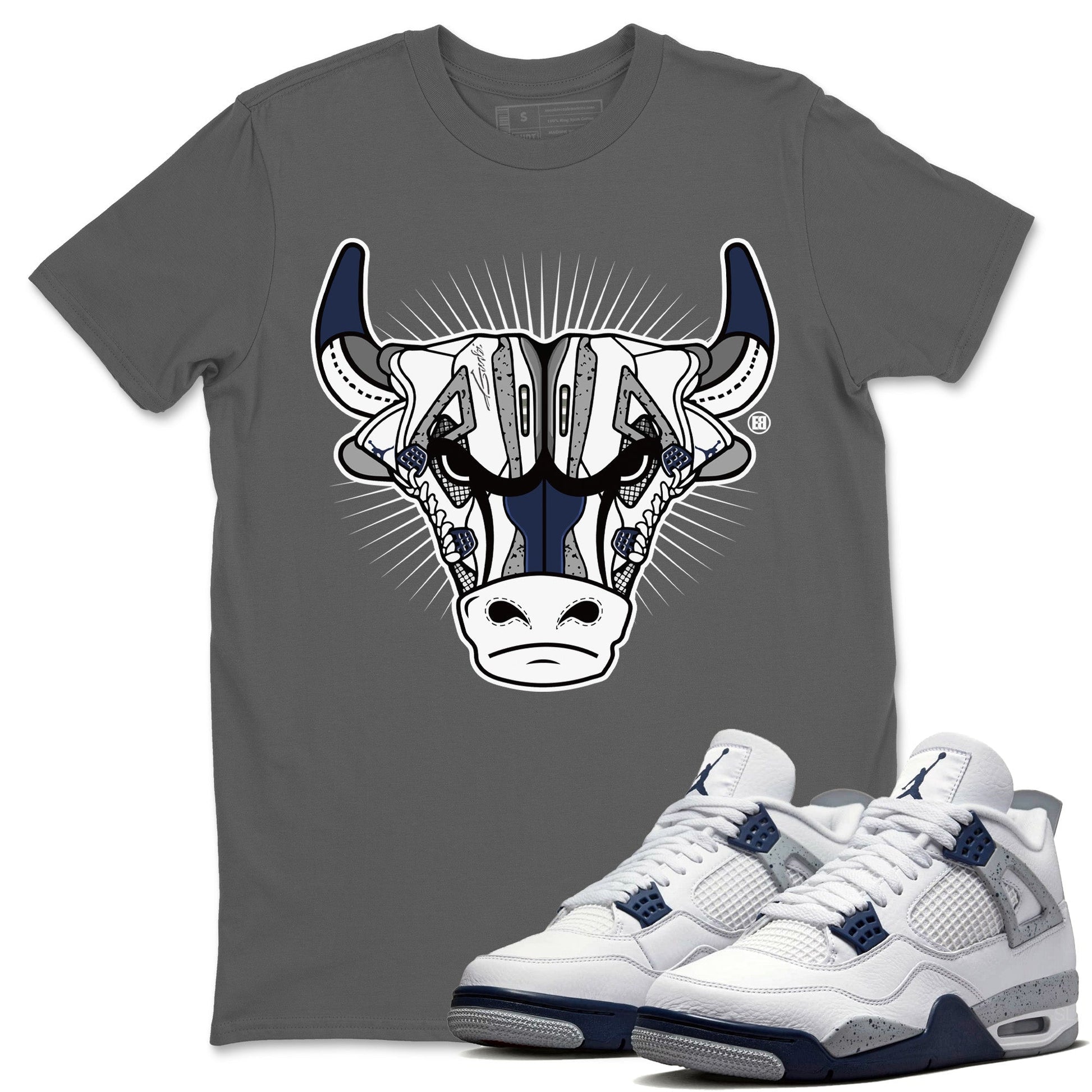 Jordan 4 Midnight Navy Sneaker Match Tees Sneaker Bull Head Sneaker Tees Jordan 4 Midnight Navy Sneaker Release Tees Unisex Shirts