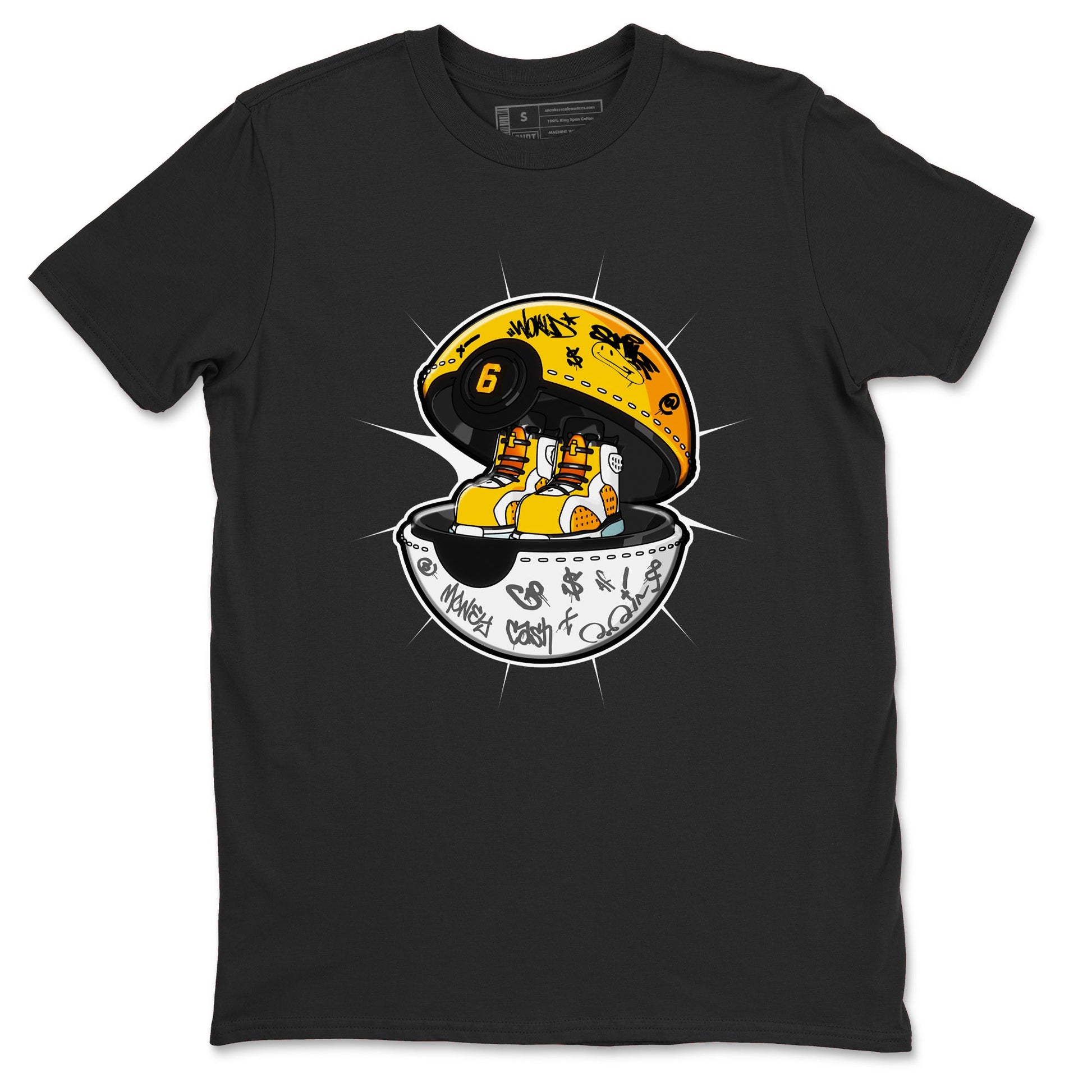 Air Jordan 6 Yellow Ochre shirt to match jordans Sneaker Capsule sneaker tees AJ6 Yellow Ochre SNRT Sneaker Release Tees Unisex Black 2 T-Shirt
