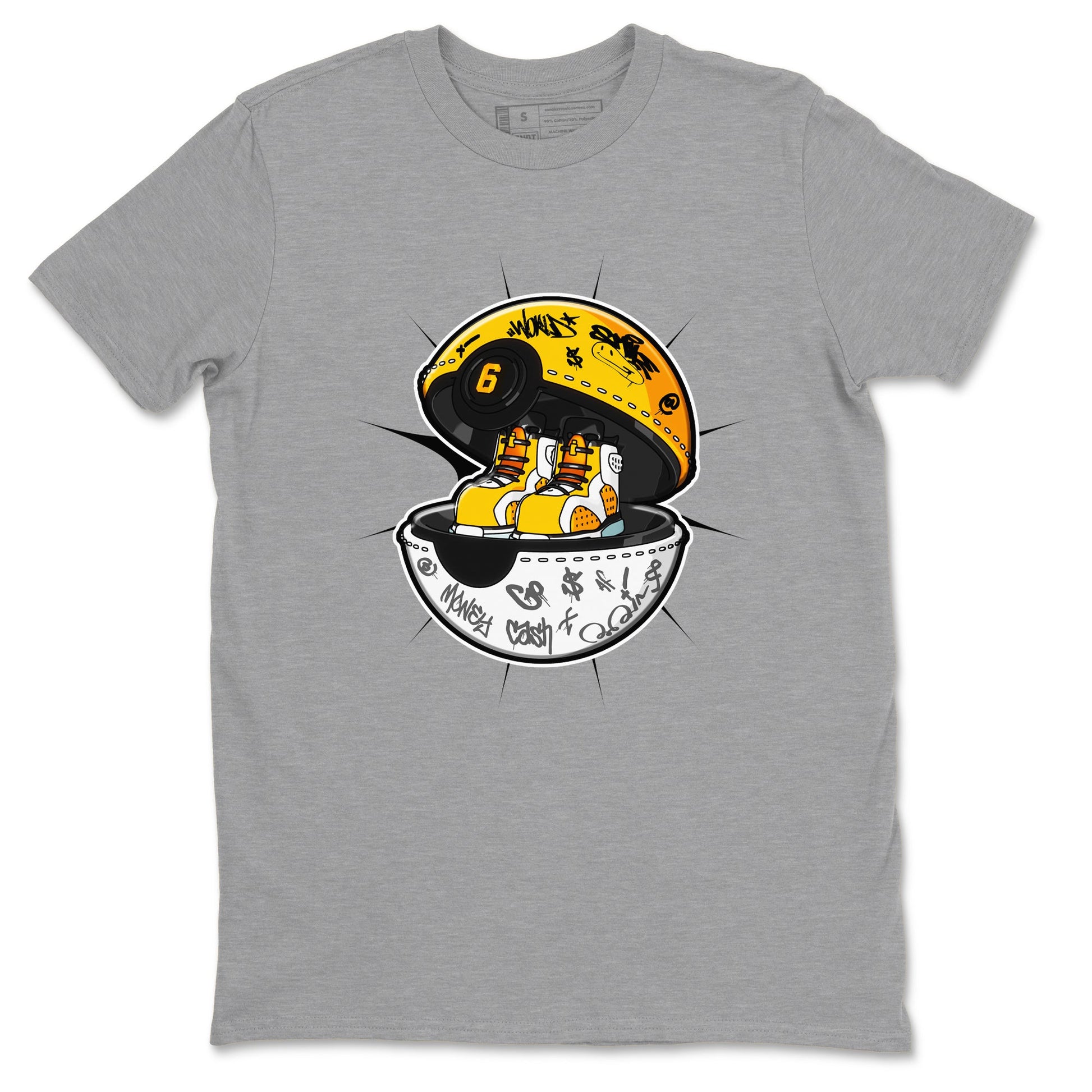 Air Jordan 6 Yellow Ochre shirt to match jordans Sneaker Capsule sneaker tees AJ6 Yellow Ochre SNRT Sneaker Release Tees Unisex Heather Grey 2 T-Shirt
