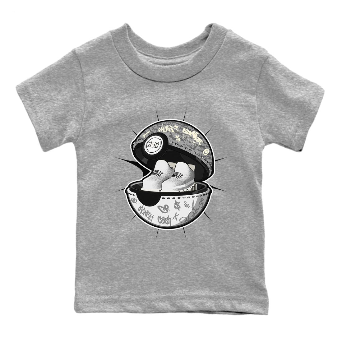 Yeezy 350 Static shirt to match jordans Sneaker Capsule sneaker tees Adidas Yeezy 350 Static SNRT Sneaker Release Tees Baby Toddler Heather Grey 2 T-Shirt