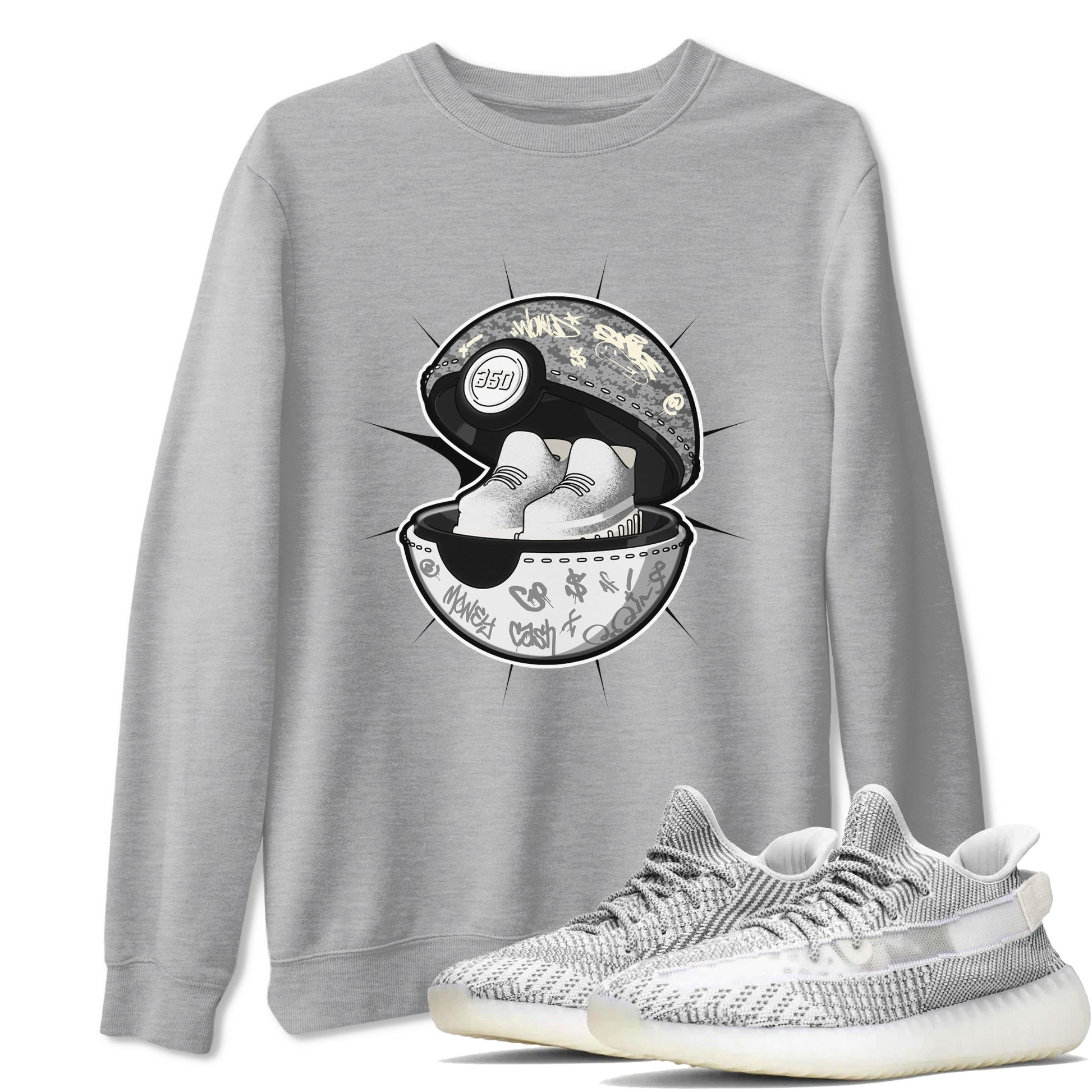Yeezy 350 Static shirt to match jordans Sneaker Capsule sneaker tees Adidas Yeezy 350 Static SNRT Sneaker Release Tees Unisex Heather Grey 1 T-Shirt