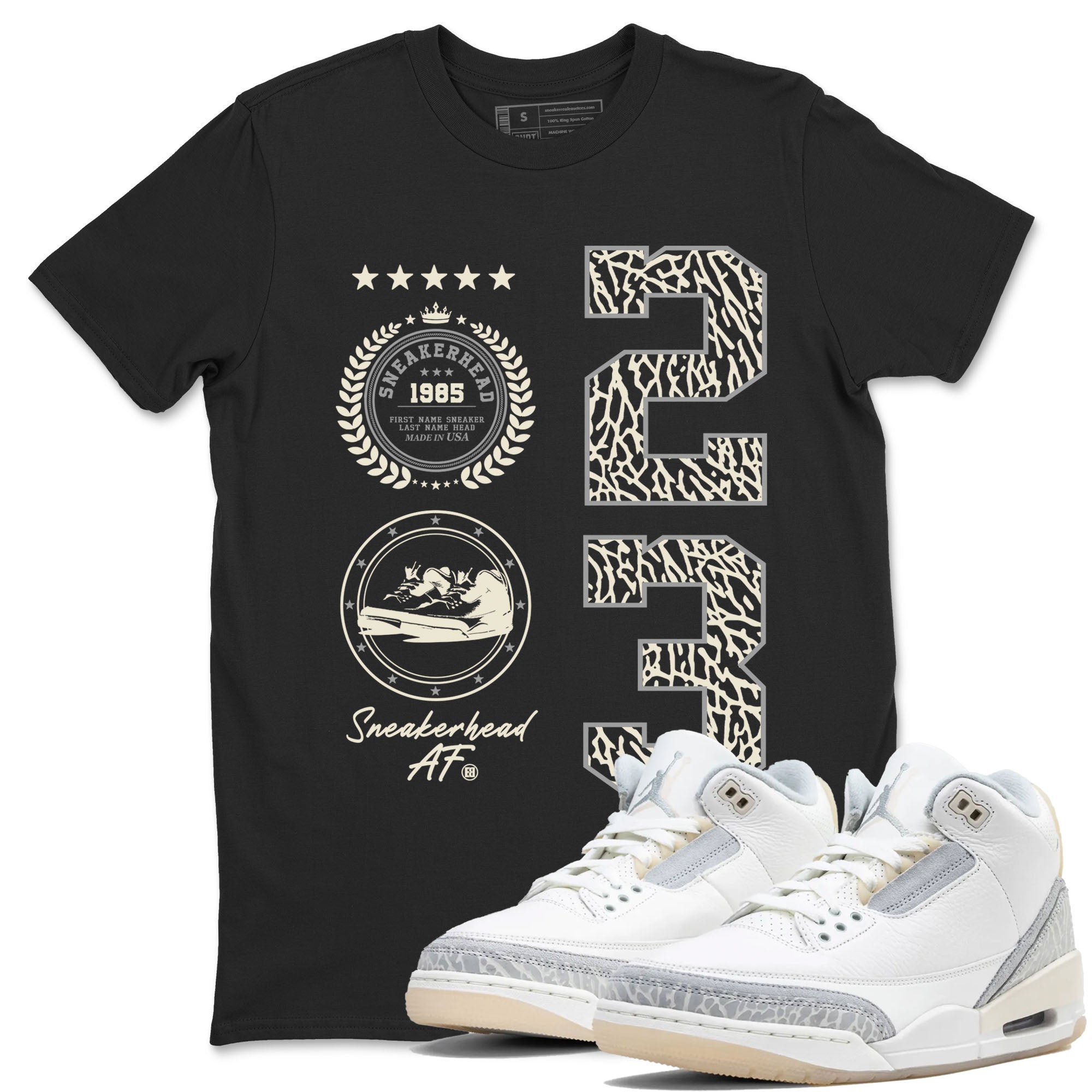 Sneaker Emblem shirt to match Air Jordan 3 Craft Ivory SNRT