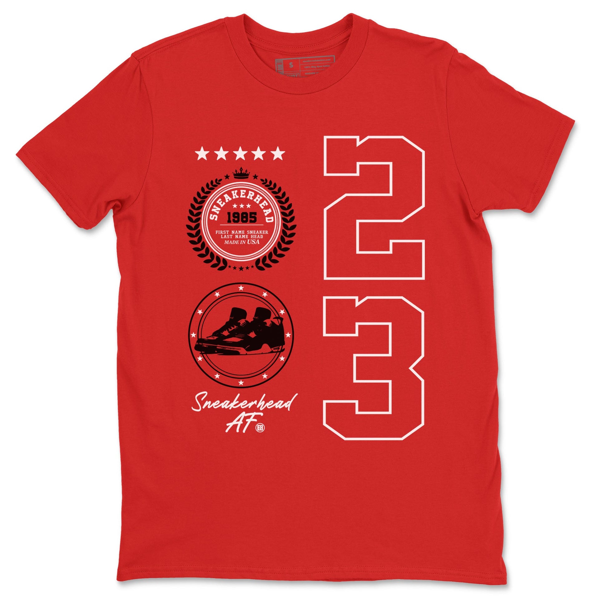 Sneaker Emblem sneaker match tees to Air Jordan 4 Bred Reimagined street fashion brand for shirts to match Jordans SNRT Sneaker Tees Air Jordan 4 Bred Reimagined unisex t-shirt Red 2 unisex shirt