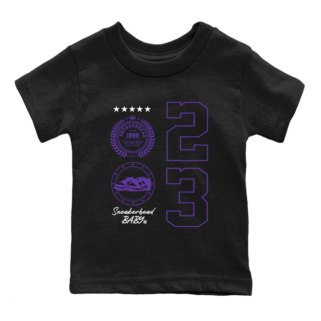 Sneaker Emblem sneaker match tees to Court Purple Dunks street fashion brand for shirts to match Jordans SNRT Sneaker Tees Dunk Low Court Purple unisex t-shirt Black 2 youth shirt