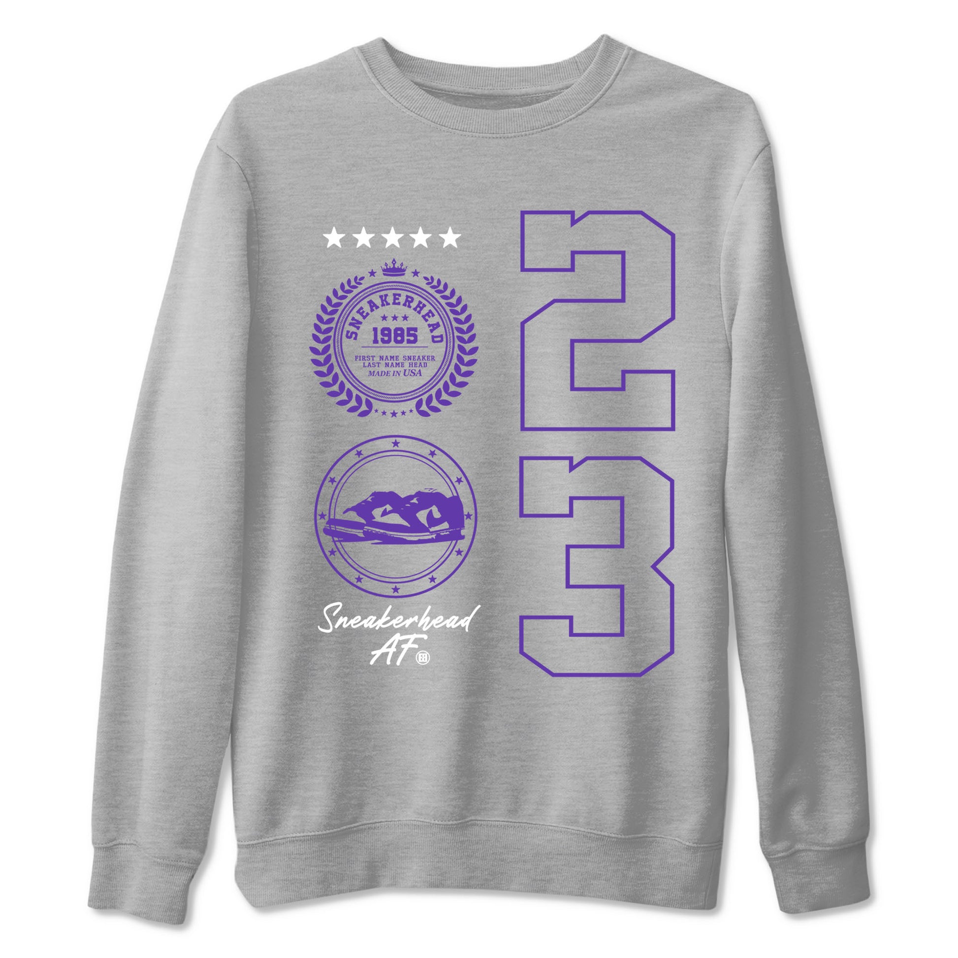 Sneaker Emblem sneaker match tees to Court Purple Dunks street fashion brand for shirts to match Jordans SNRT Sneaker Tees Dunk Low Court Purple unisex t-shirt Heather Grey 2 unisex shirt