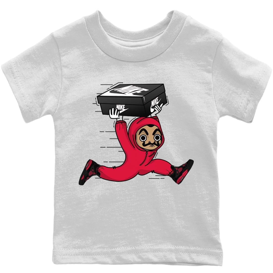 Jordan 4 Red Thunder Sneaker Match Tees Sneaker Heist Sneaker Tees Jordan 4 Red Thunder Sneaker Release Tees Kids Shirts