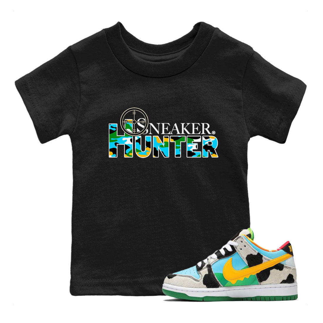 Dunk Chunky Dunky shirt to match jordans Sneaker Hunter sneaker tees Dunk Low Ben & Jerry's Chunky Dunky SNRT Sneaker Release Tees Baby Toddler Black 1 T-Shirt