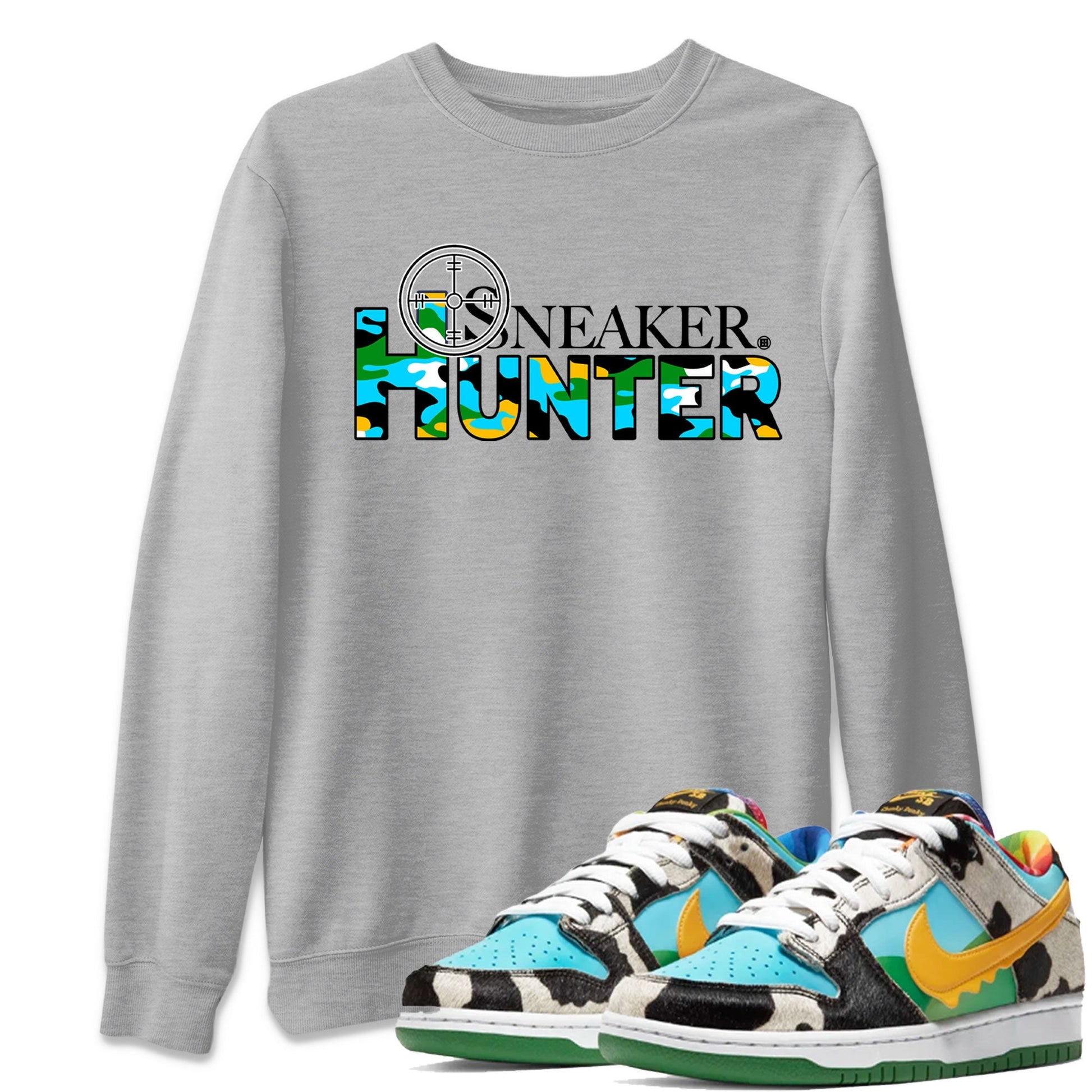 Dunk Chunky Dunky shirt to match jordans Sneaker Hunter sneaker tees Dunk Low Ben & Jerry's Chunky Dunky SNRT Sneaker Release Tees Unisex Heather Grey 1 T-Shirt