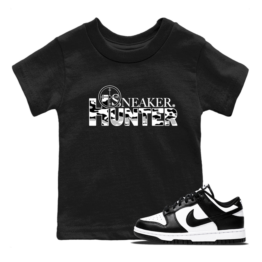 Dunk Panda shirt to match jordans Sneaker Hunter sneaker tees Dunk Panda SNRT Sneaker Release Tees Baby Toddler Black 1 T-Shirt