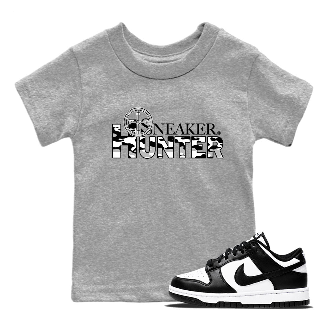 Dunk Panda shirt to match jordans Sneaker Hunter sneaker tees Dunk Panda SNRT Sneaker Release Tees Baby Toddler Heather Grey 1 T-Shirt