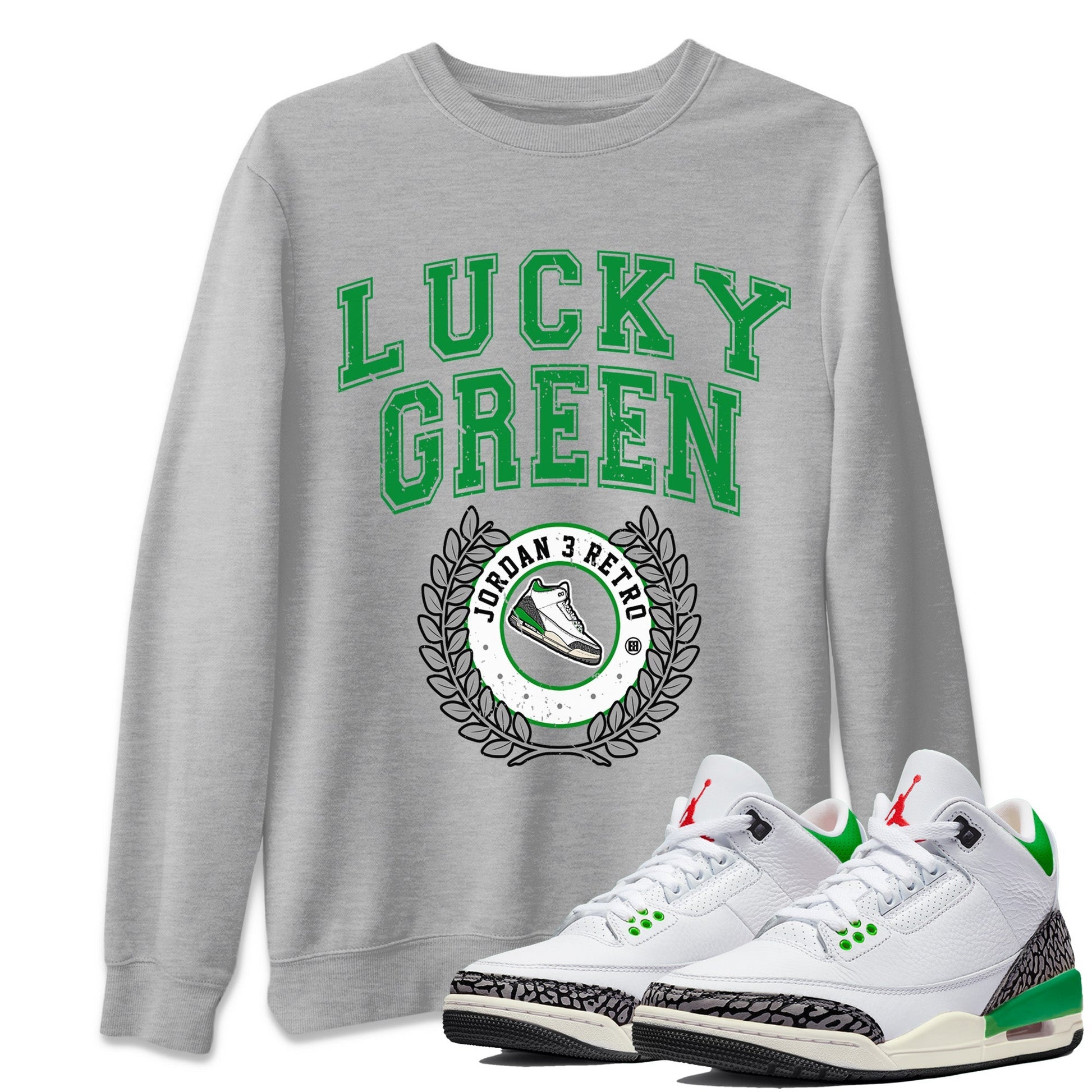 Jordan 3 Lucky Green Sneaker Match Tees Sneaker Letter Sneaker Tees Jordan 3 Lucky Green Sneaker Release Tees Unisex Shirts