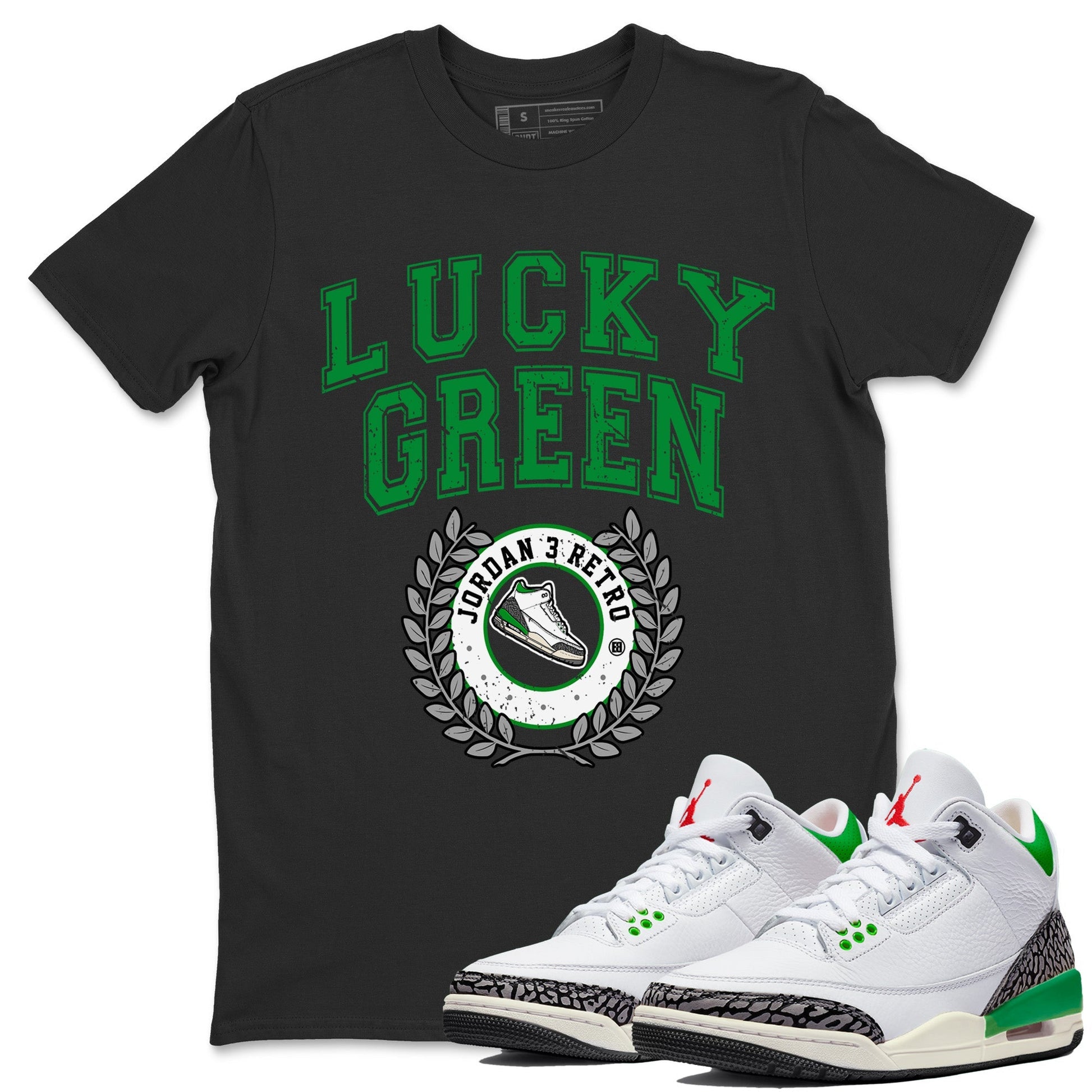 Jordan 3 Lucky Green Sneaker Match Tees Sneaker Letter Sneaker Tees Jordan 3 Lucky Green Sneaker Release Tees Unisex Shirts