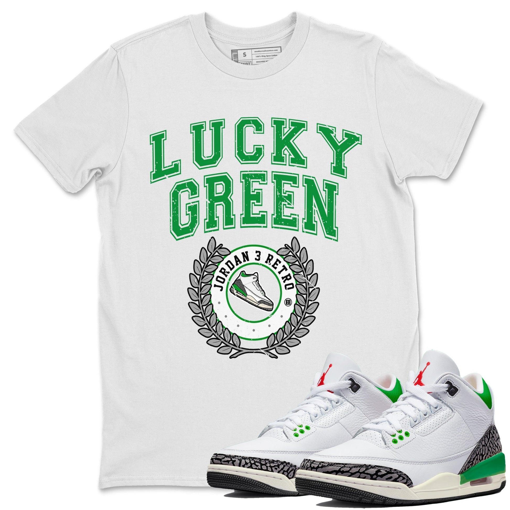 Jordan 3 Lucky Green Sneaker Match Tees Sneaker Letter Sneaker Tees Jordan 3 Lucky Green Sneaker Release Tees Unisex Shirts