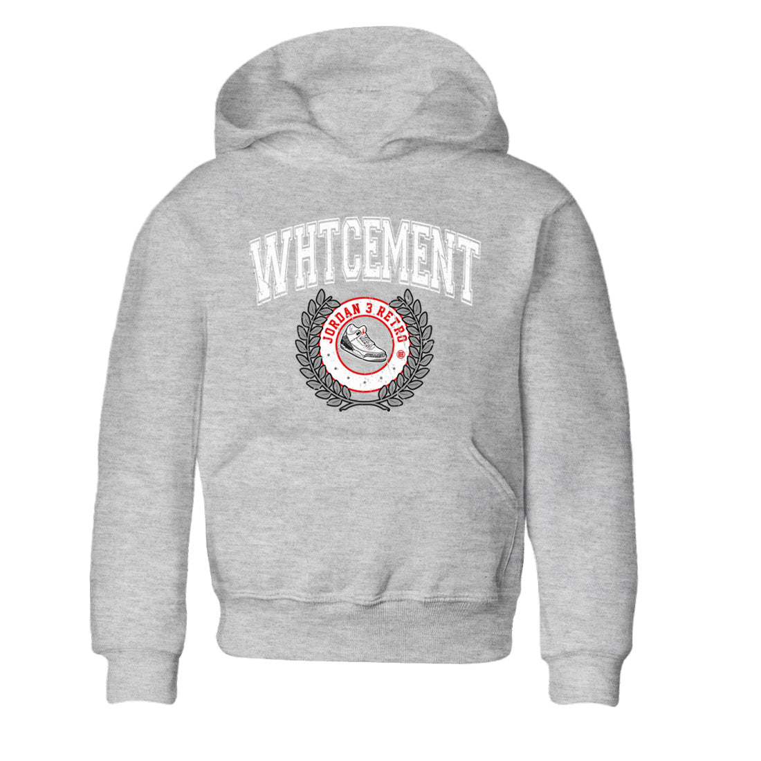Air Jordan 3 White Cement Sneaker Match Tees Sneaker Letter Sneaker Tees Air Jordan 3 Retro White Cement Sneaker Release Tees Kids Shirts Heather Grey 2