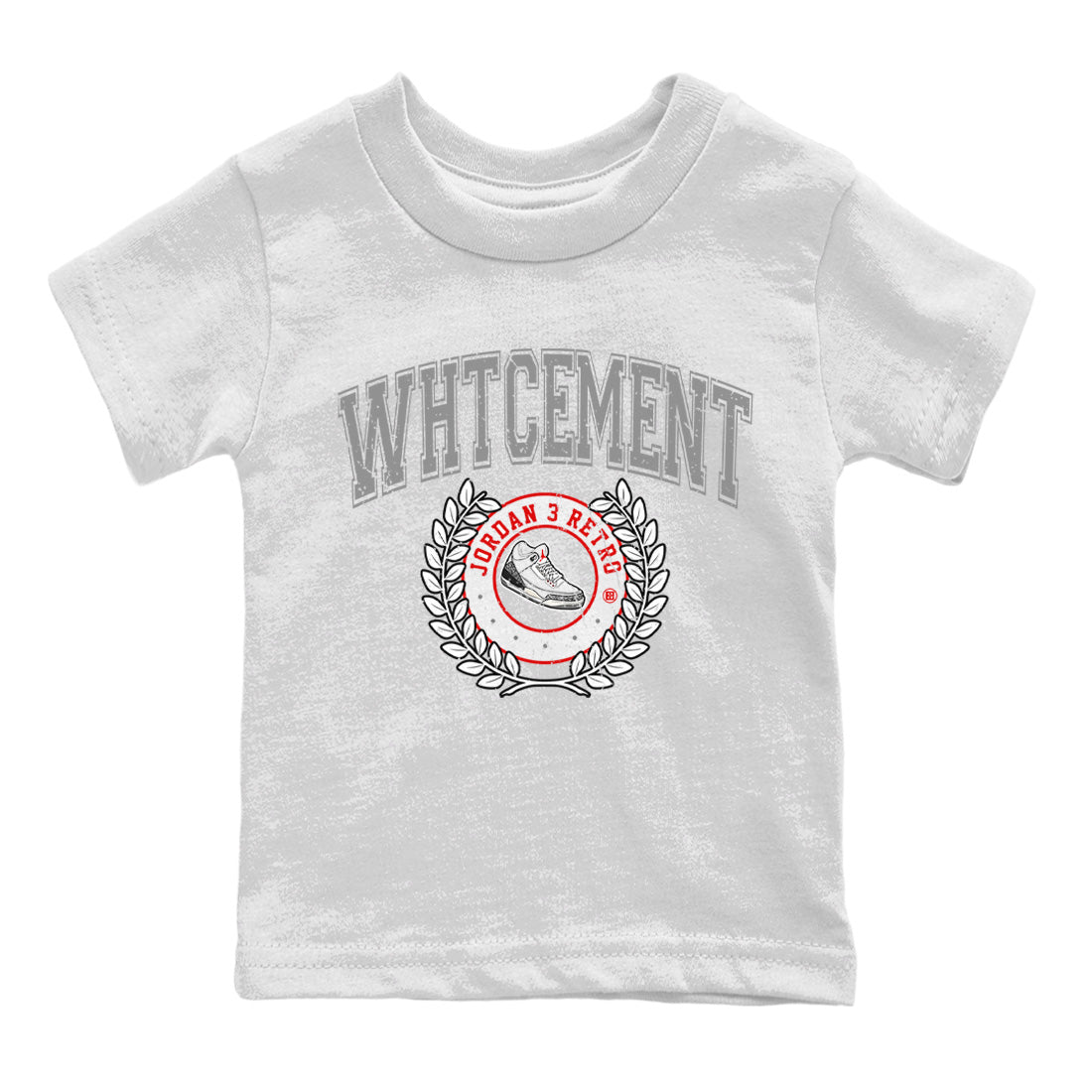 Air Jordan 3 White Cement Sneaker Match Tees Sneaker Letter Sneaker Tees Air Jordan 3 Retro White Cement Sneaker Release Tees Kids Shirts White 2