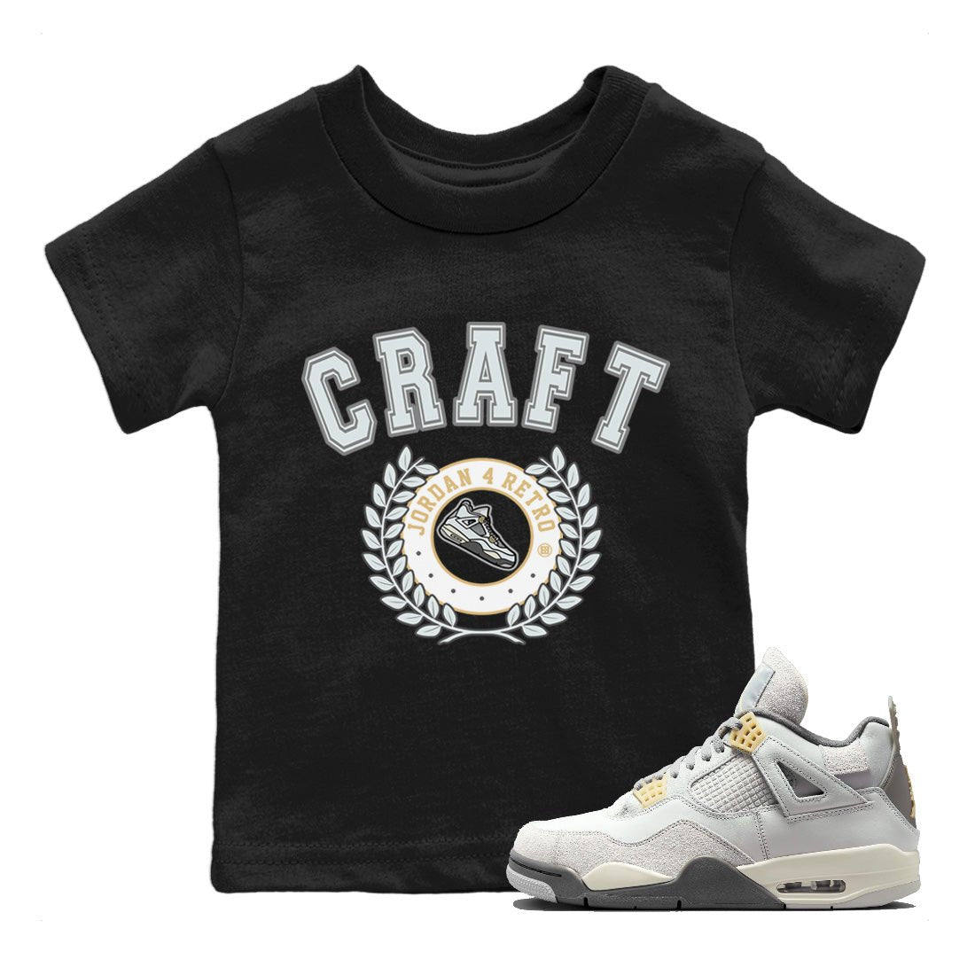 Jordan 4 Craft Sneaker Match Tees Sneaker Letter Sneaker Tees Jordan 4 Craft Sneaker Release Tees Kids Shirts