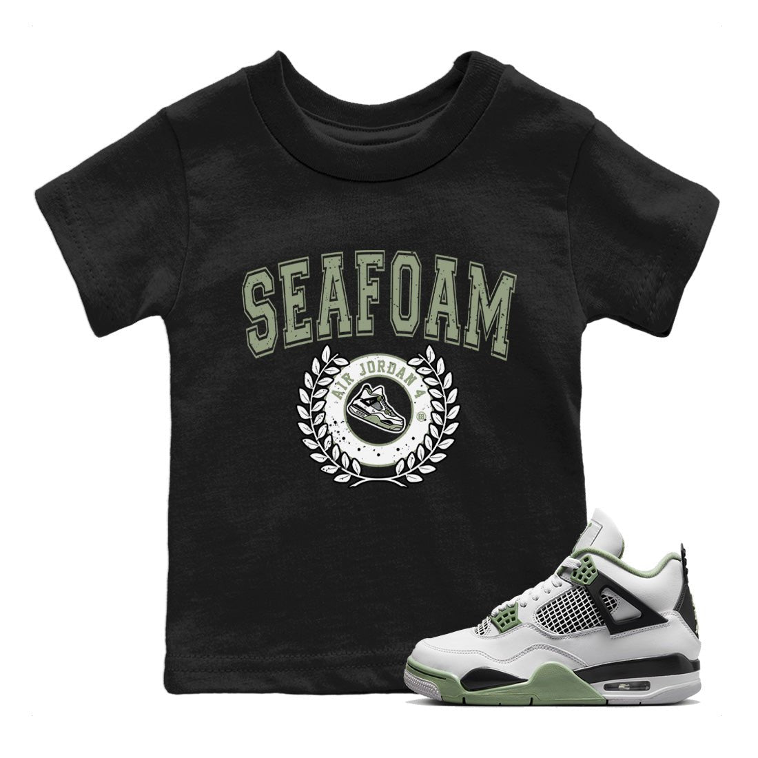 Jordan 4 Seafoam Sneaker Match Tees Sneaker Letter Sneaker Tees Jordan 4 Seafoam Sneaker Release Tees Kids Shirts