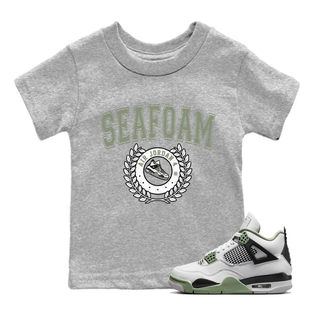 Jordan 4 Seafoam Sneaker Match Tees Sneaker Letter Sneaker Tees Jordan 4 Seafoam Sneaker Release Tees Kids Shirts