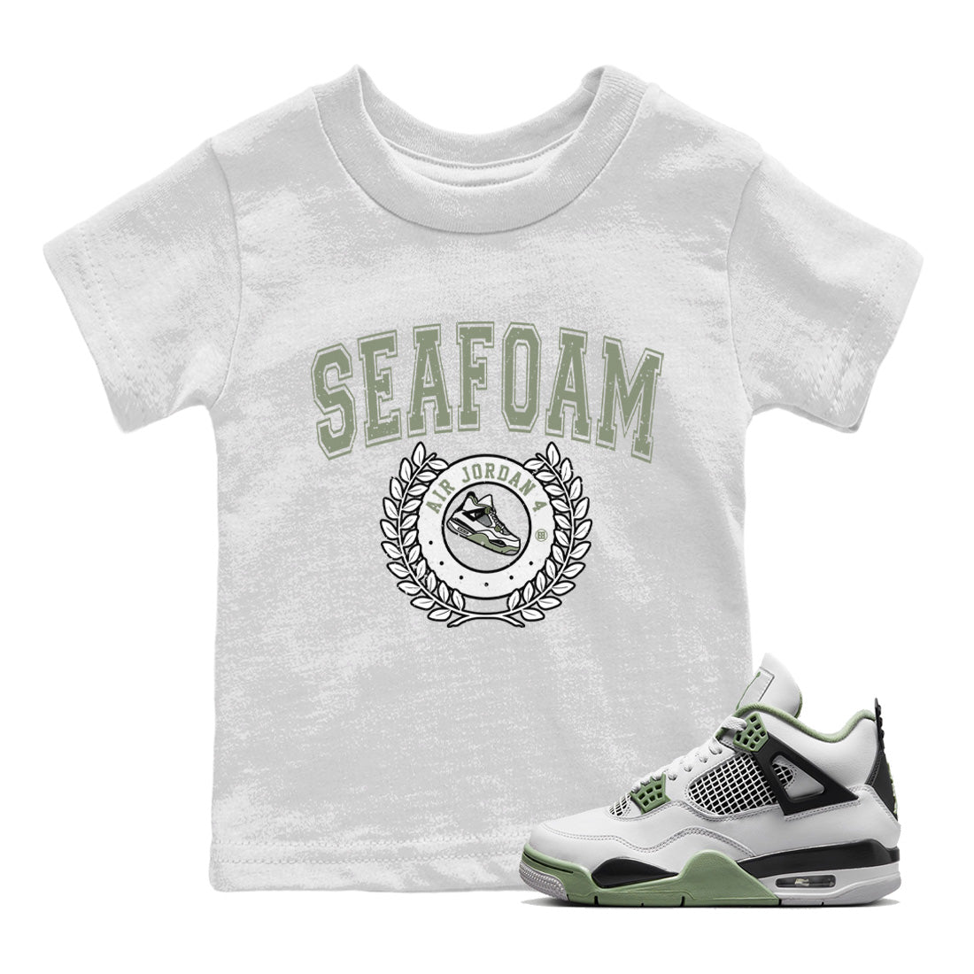 Jordan 4 Seafoam Sneaker Match Tees Sneaker Letter Sneaker Tees Jordan 4 Seafoam Sneaker Release Tees Kids Shirts