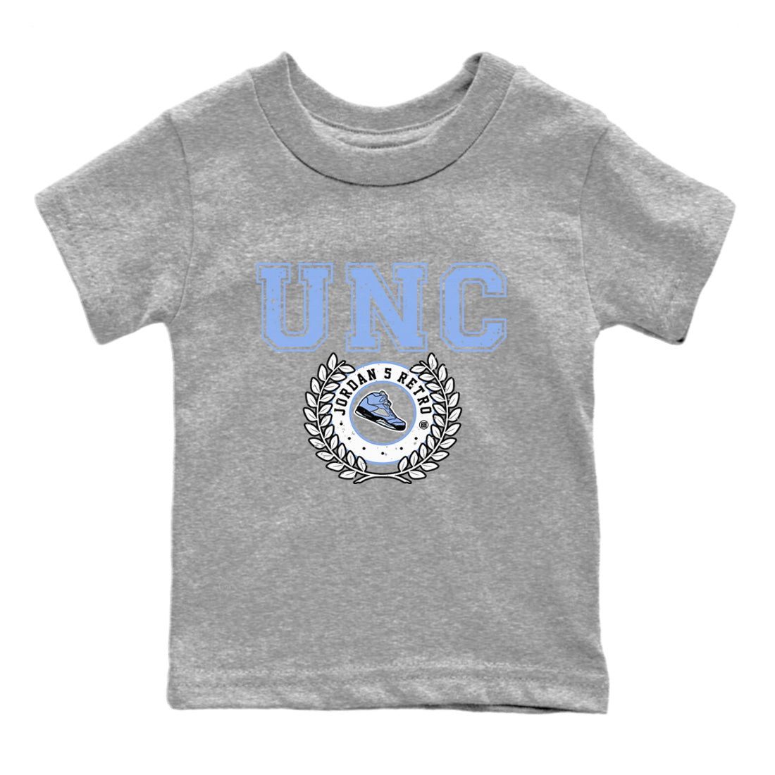Jordan 5 UNC Sneaker Match Tees Sneaker Letter Sneaker Tees Jordan 5 UNC Sneaker Release Tees Kids Shirts
