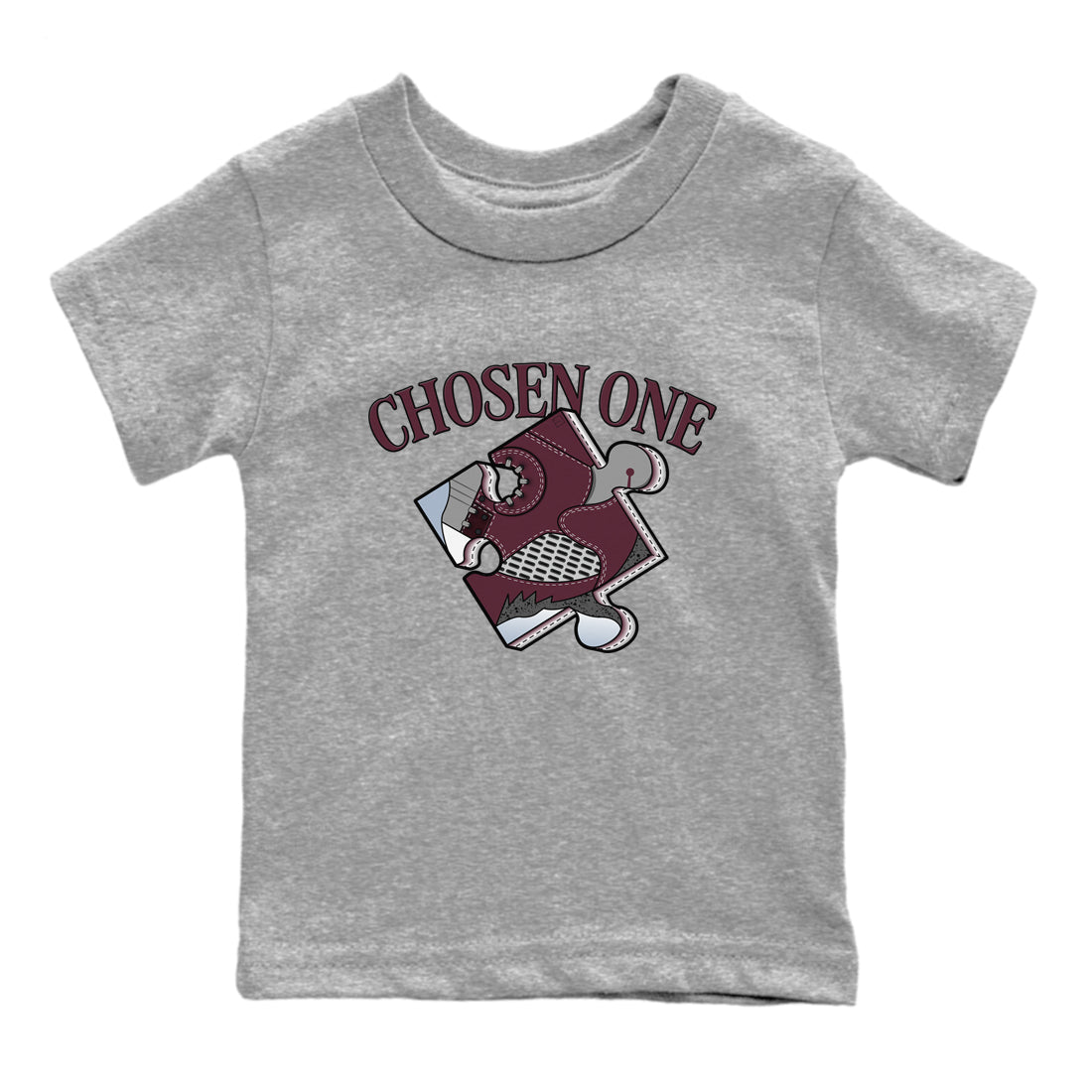 Jordan 5 Burgundy shirt to match jordans Sneaker Puzzle sneaker tees Crew Neck AJ5 Burgundy SNRT Sneaker Release Tees Baby Toddler Heather Grey 2 T-Shirt