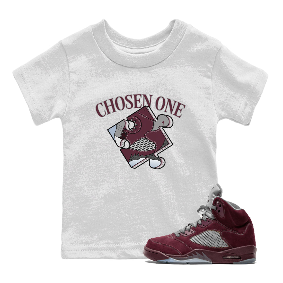 Jordan 5 Burgundy shirt to match jordans Sneaker Puzzle sneaker tees Crew Neck AJ5 Burgundy SNRT Sneaker Release Tees Baby Toddler White 1 T-Shirt