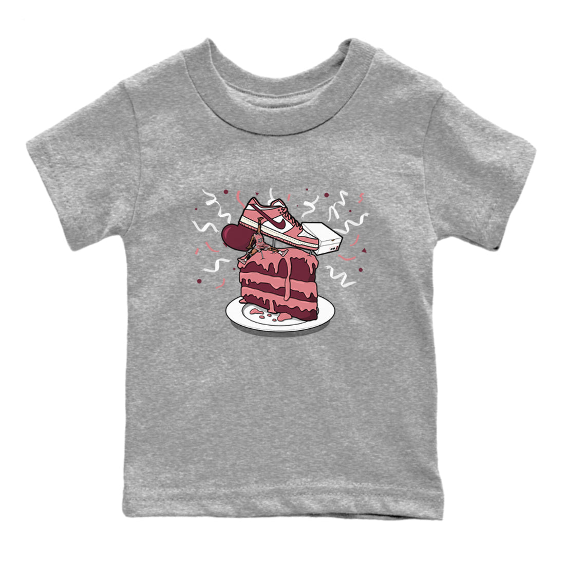 Dunk Valentine's Day shirt to match jordans Sneaker Topper sneaker tees Dunk Low Valentine's Day SNRT Sneaker release tees baby toddler Heather Grey 2 cotton Shirt