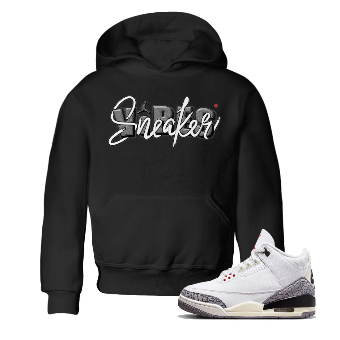 Air Jordan 3 White Cement Sneaker Vibes Baby and Kids Sneaker Tees AJ 3s White Cement Kids Sneaker Tees Washing and Care Tip