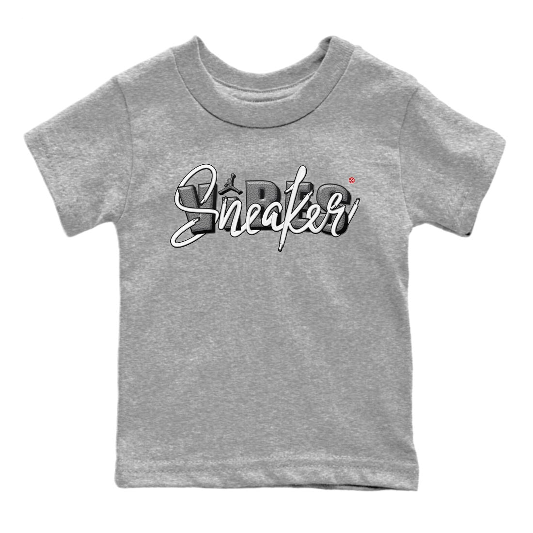 Air Jordan 3 White Cement Sneaker Match Tees Sneaker Vibes Sneaker Tees AJ 3s White Cement Sneaker Release Tees Kids Shirts Heather Grey 2