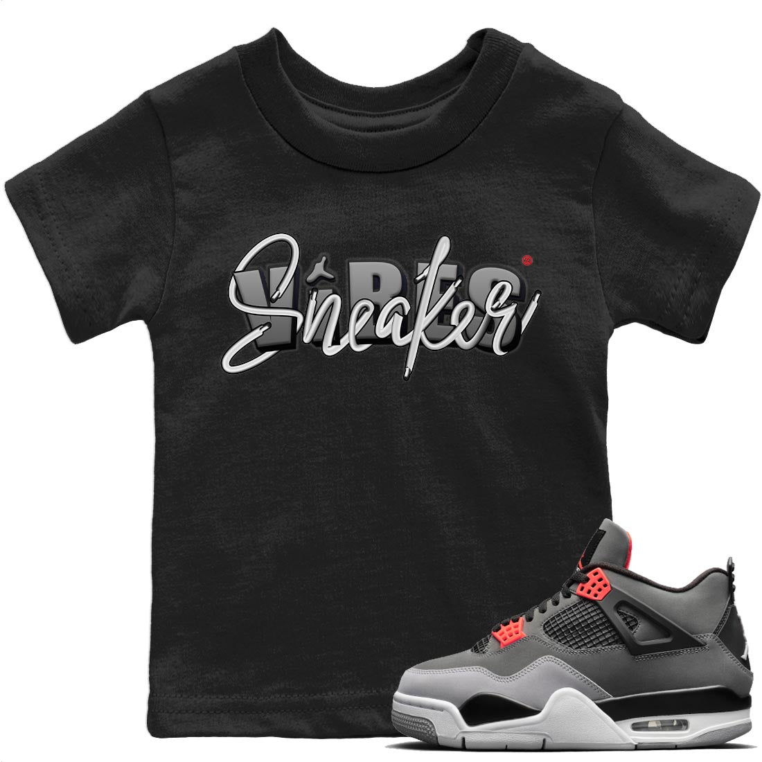 Jordan 4 Infrared Sneaker Match Tees Sneaker Vibes Sneaker Tees Jordan 4 Infrared Sneaker Release Tees Kids Shirts