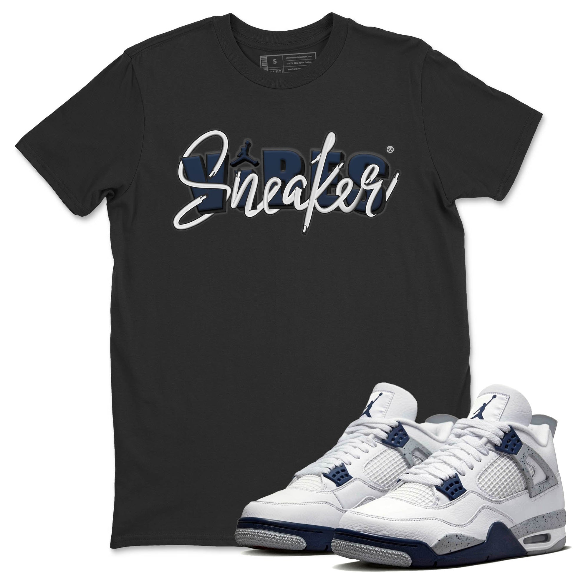 Jordan 4 Midnight Navy Sneaker Match Tees Sneaker Vibes Sneaker Tees Jordan 4 Midnight Navy Sneaker Release Tees Unisex Shirts