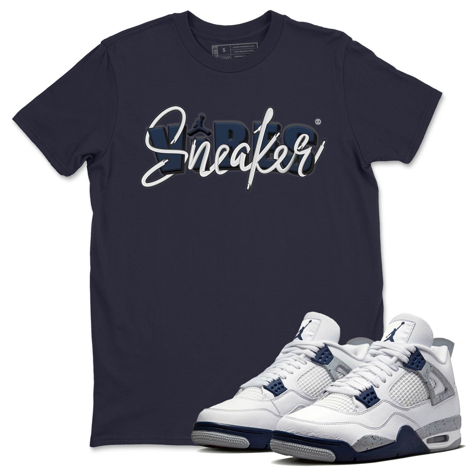 Jordan 4 Midnight Navy Sneaker Match Tees Sneaker Vibes Sneaker Tees Jordan 4 Midnight Navy Sneaker Release Tees Unisex Shirts