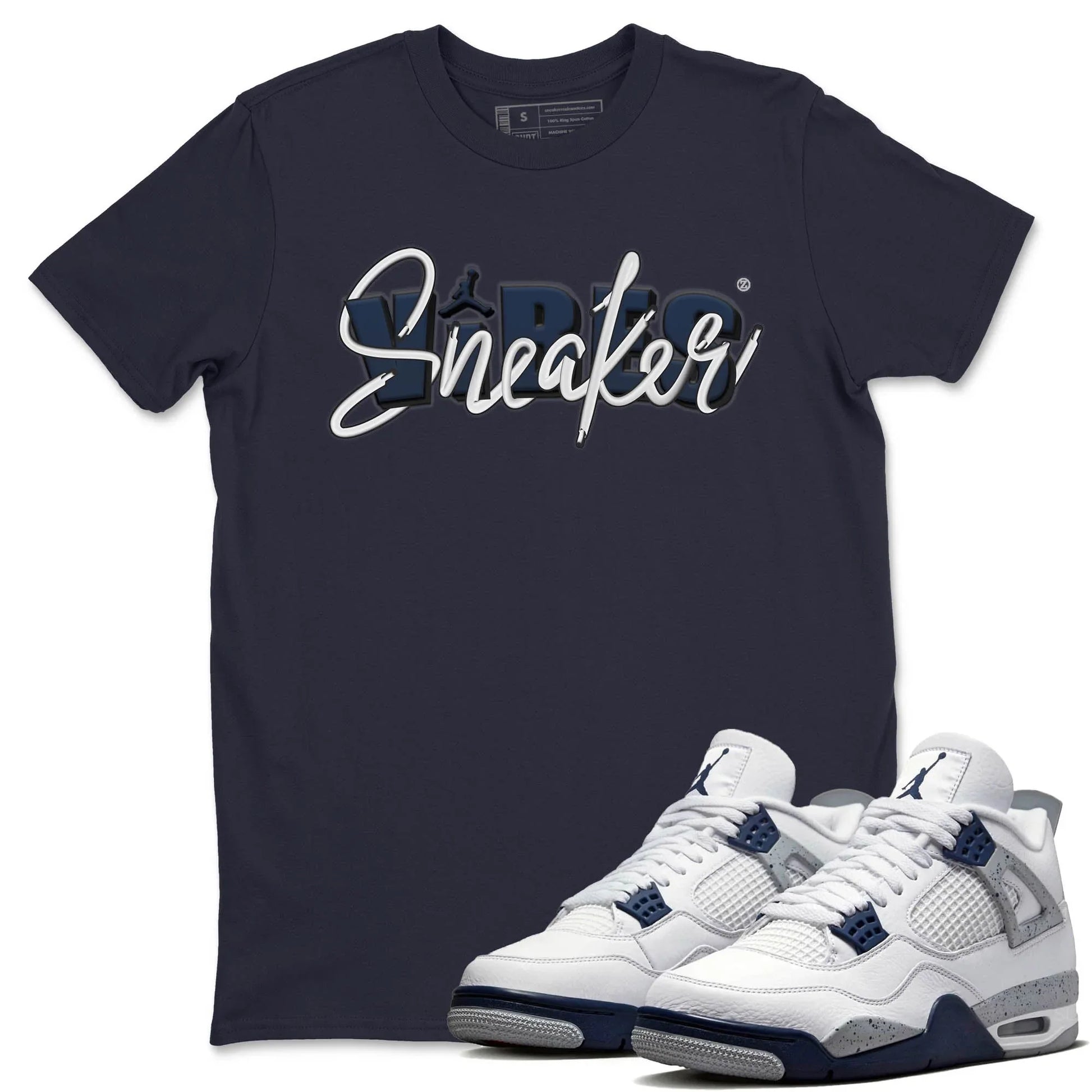 Jordan 4 Midnight Navy Sneaker Match Tees Sneaker Vibes Sneaker Tees Jordan 4 Midnight Navy Sneaker Release Tees Unisex Shirts