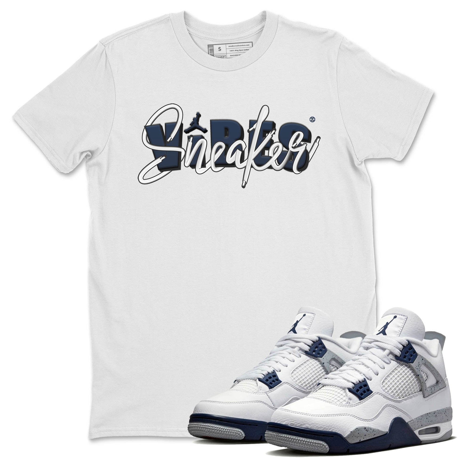 Jordan 4 Midnight Navy Sneaker Match Tees Sneaker Vibes Sneaker Tees Jordan 4 Midnight Navy Sneaker Release Tees Unisex Shirts