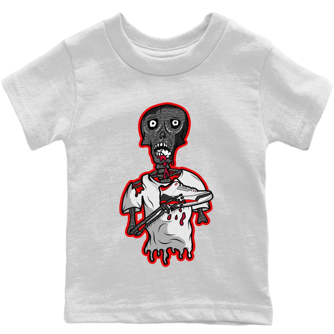 Jordan 3 Fire Red unique Halloween sneaker tee Sneaker Zombie Sneaker Tees Jordan 3 Fire Red Sneaker Release Tees Kids Shirts
