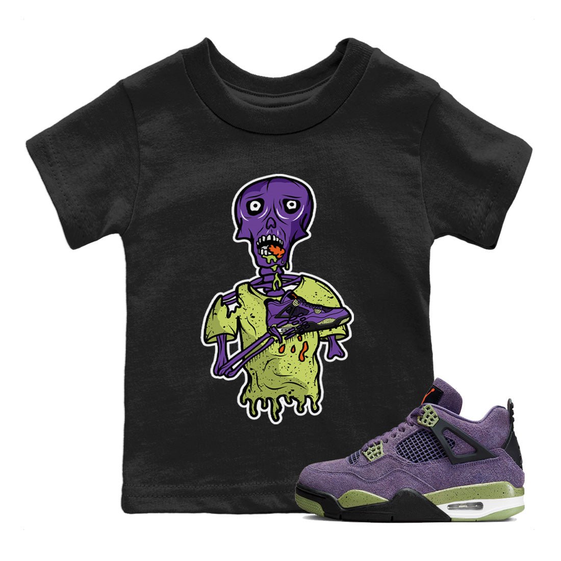Jordan 4 Canyon Purple unique Halloween sneaker tee Sneaker Zombie Sneaker Tees Jordan 4 Canyon Purple Sneaker Release Tees Kids Shirts