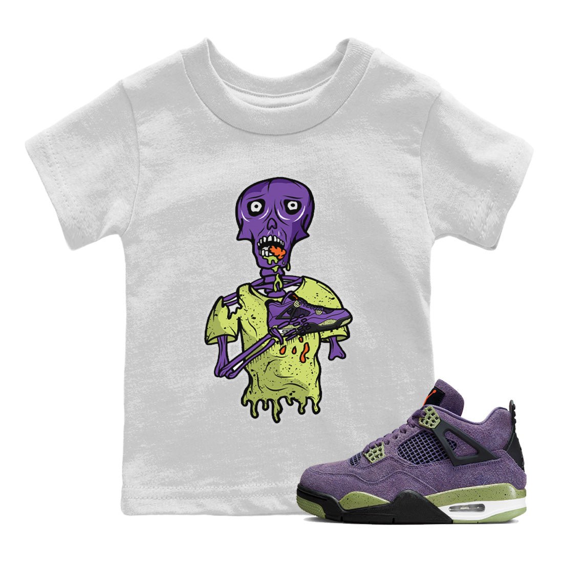 Jordan 4 Canyon Purple unique Halloween sneaker tee Sneaker Zombie Sneaker Tees Jordan 4 Canyon Purple Sneaker Release Tees Kids Shirts