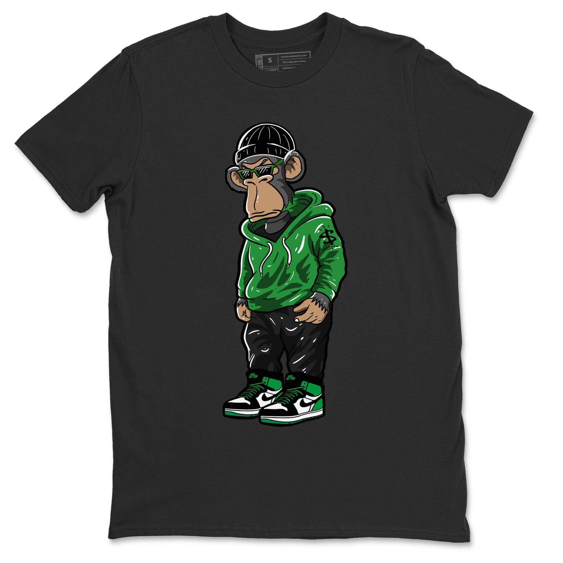 Air Jordan 1 Celtics Sneaker Match Tees Sneakerhead Monkey Sneaker Tees Air Jordan 1 Retro Celtics Sneaker Release Tees Unisex Shirts Black 2
