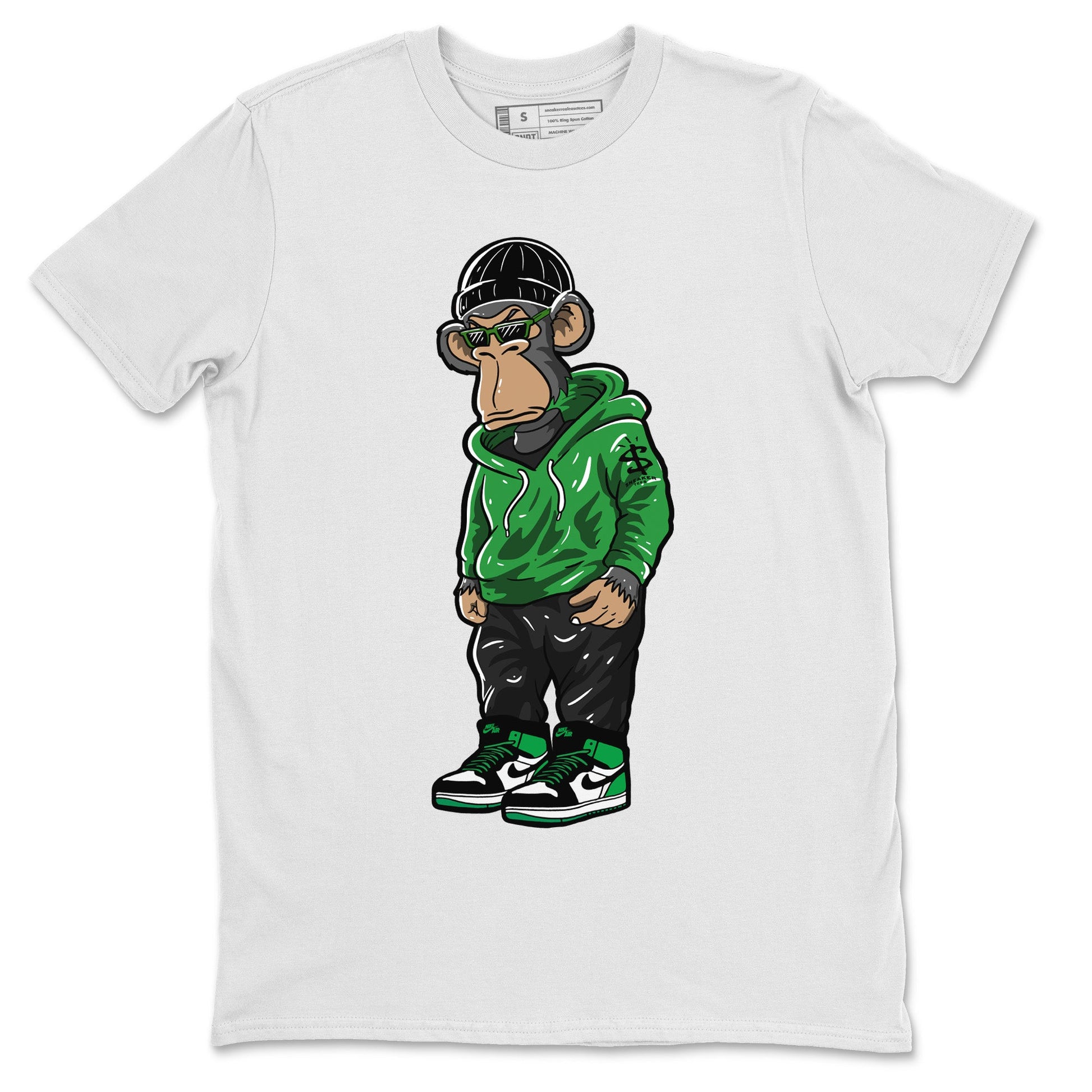 Air Jordan 1 Celtics Sneaker Match Tees Sneakerhead Monkey Sneaker Tees Air Jordan 1 Retro Celtics Sneaker Release Tees Unisex Shirts White 2
