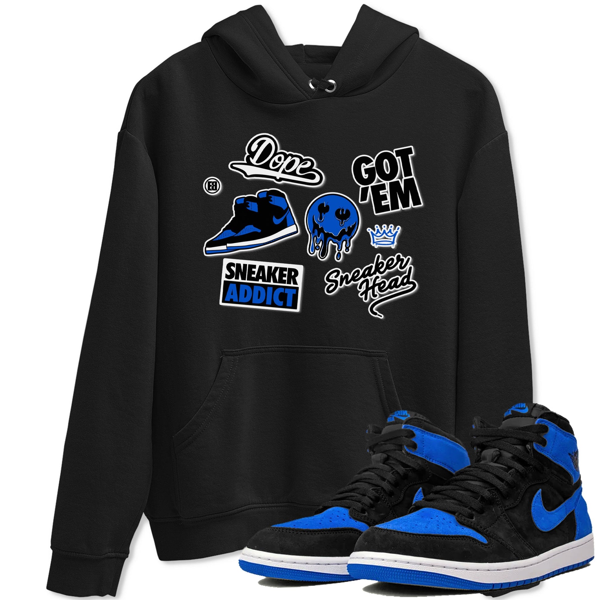 Jordan 1 Retro High OG Royal Reimagined shirt to match jordans Sneakerhead Sticker sneaker matching tees Air Jordan 1 Royal Reimagined SNRT Sneaker Tees Unisex Black 1 T-Shirt