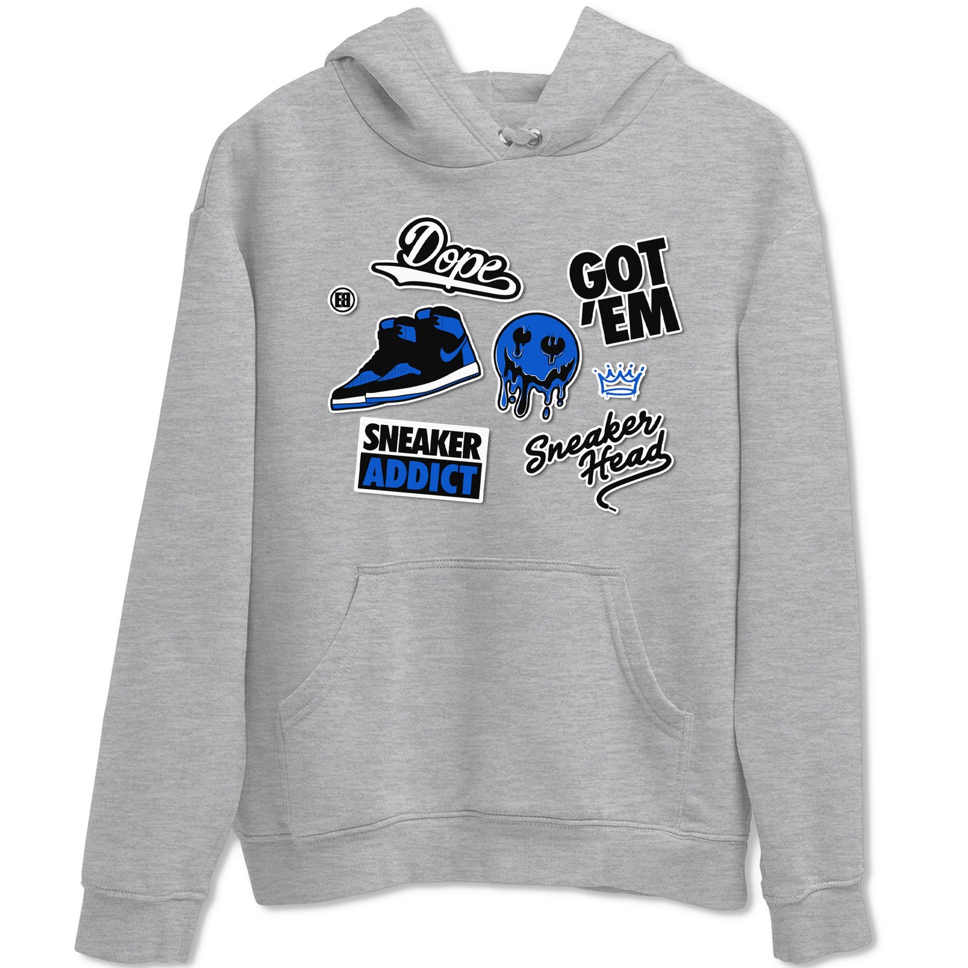 Jordan 1 Retro High OG Royal Reimagined shirt to match jordans Sneakerhead Sticker sneaker matching tees Air Jordan 1 Royal Reimagined SNRT Sneaker Tees Unisex Heather Grey 2 T-Shirt